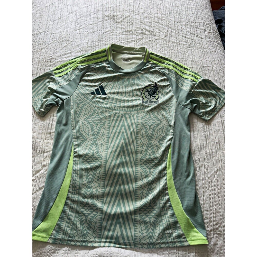 Adidas Mexico 2024 Away Soccer Jersey Men’s L Green AEROREADY Futbol IP6384